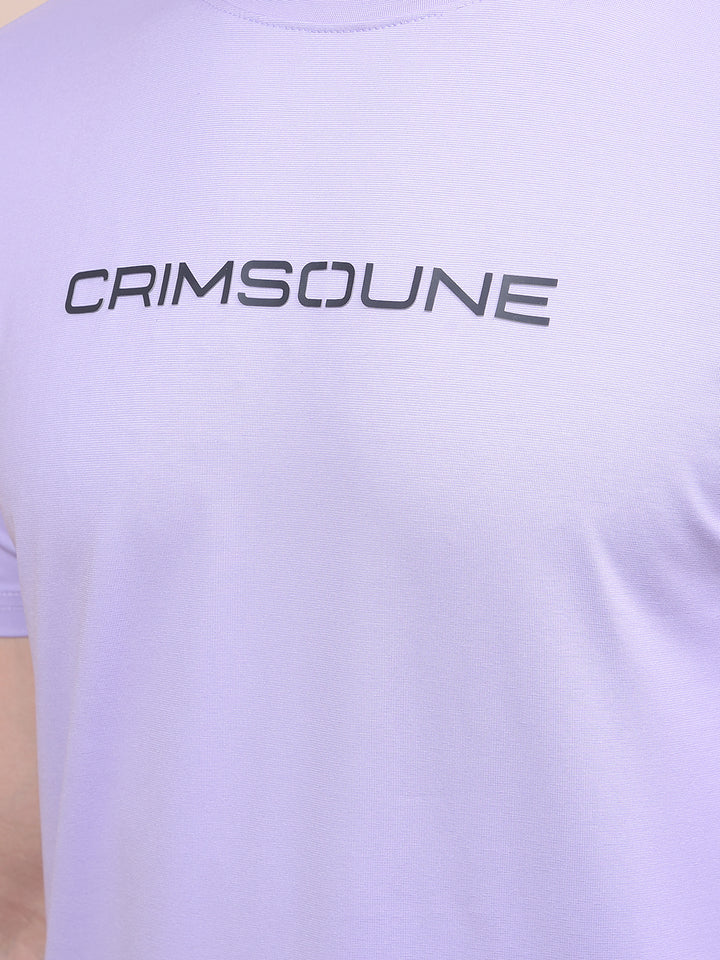Purple Typographic Print T-Shirt-Men T-Shirts-Crimsoune Club
