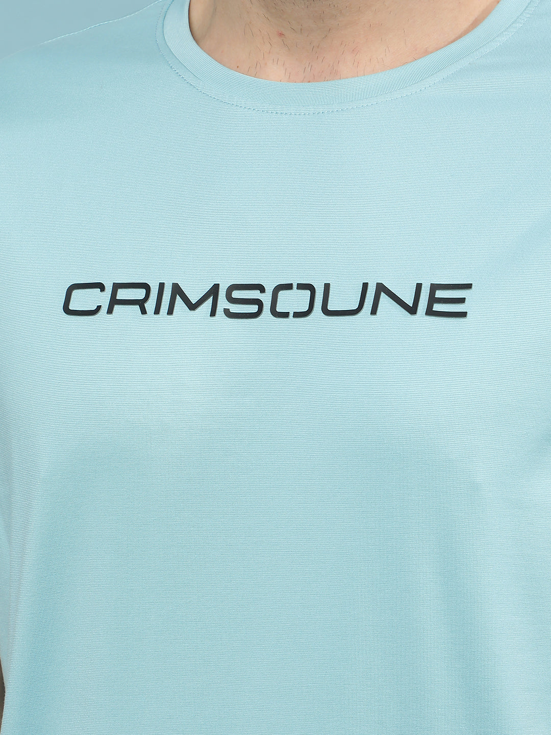 Blue Typographic Print T-Shirt-Men T-Shirts-Crimsoune Club