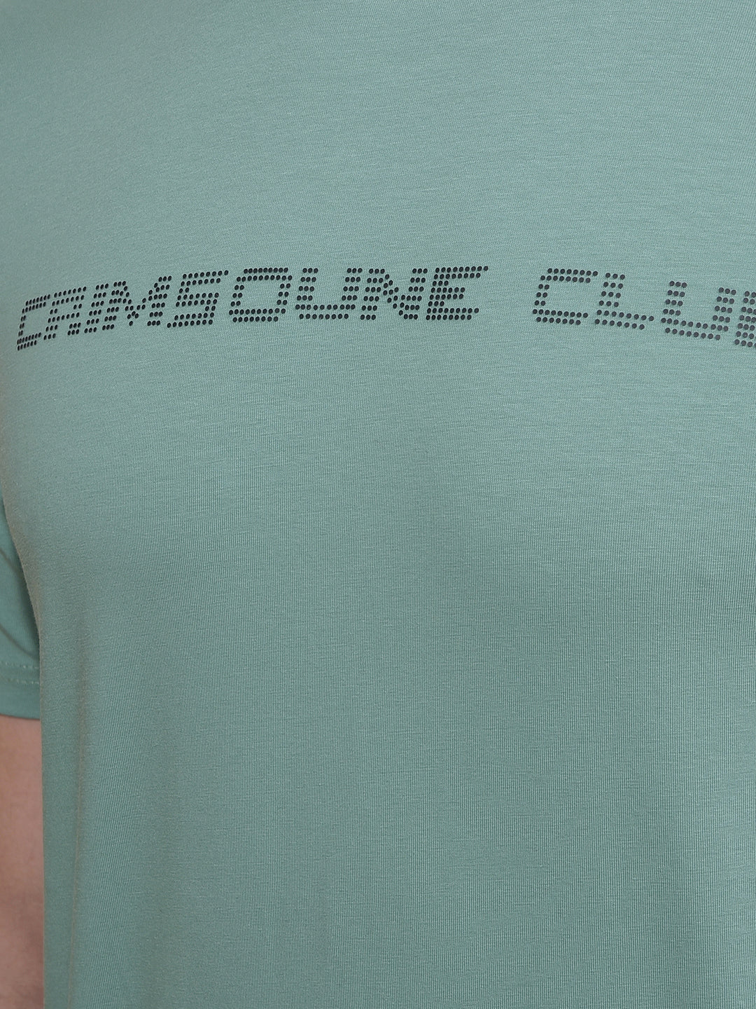 Green Typographic Print T-Shirt-Men T-Shirts-Crimsoune Club