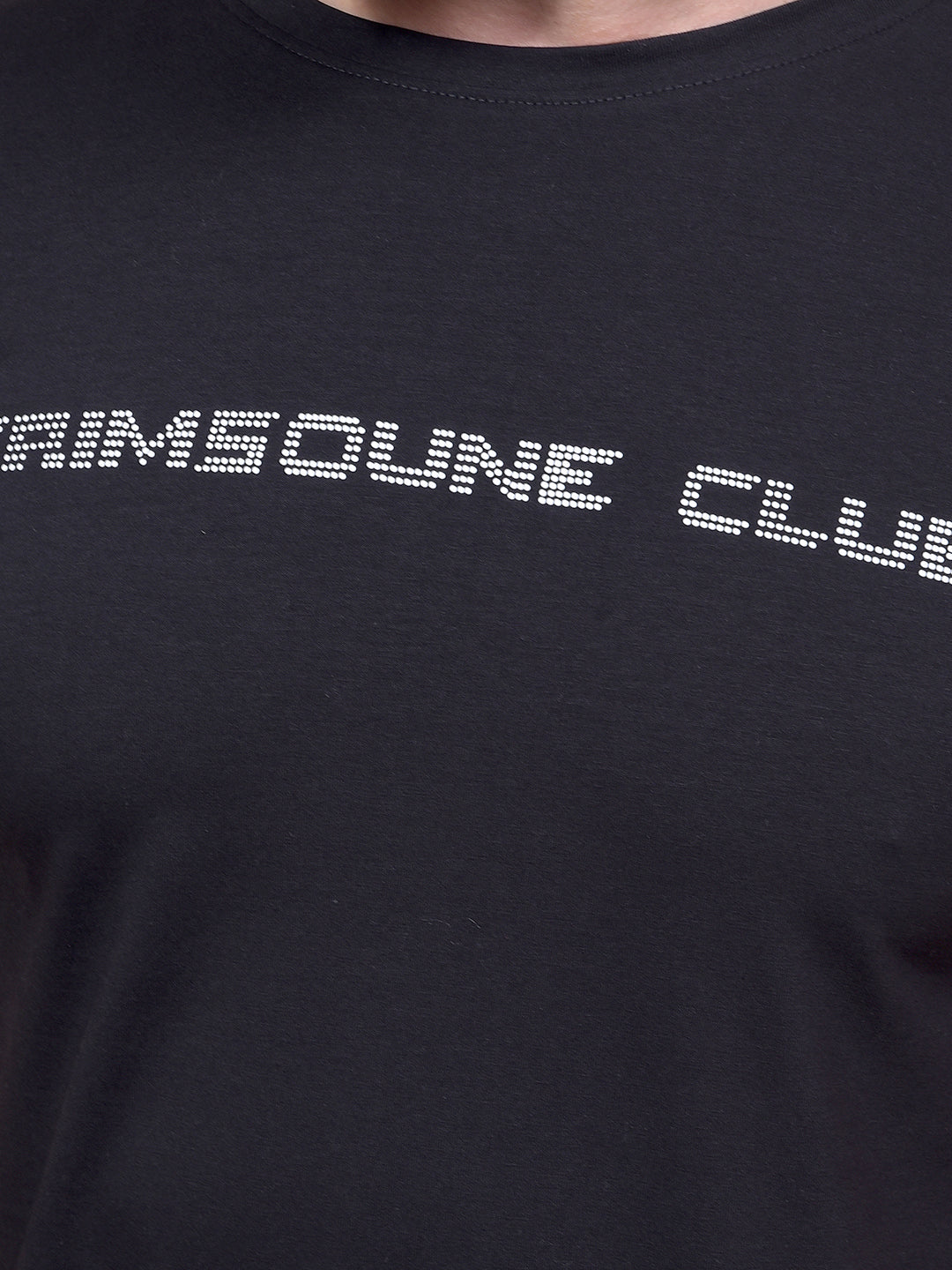Black Typographic Print T-Shirt-Men T-Shirts-Crimsoune Club