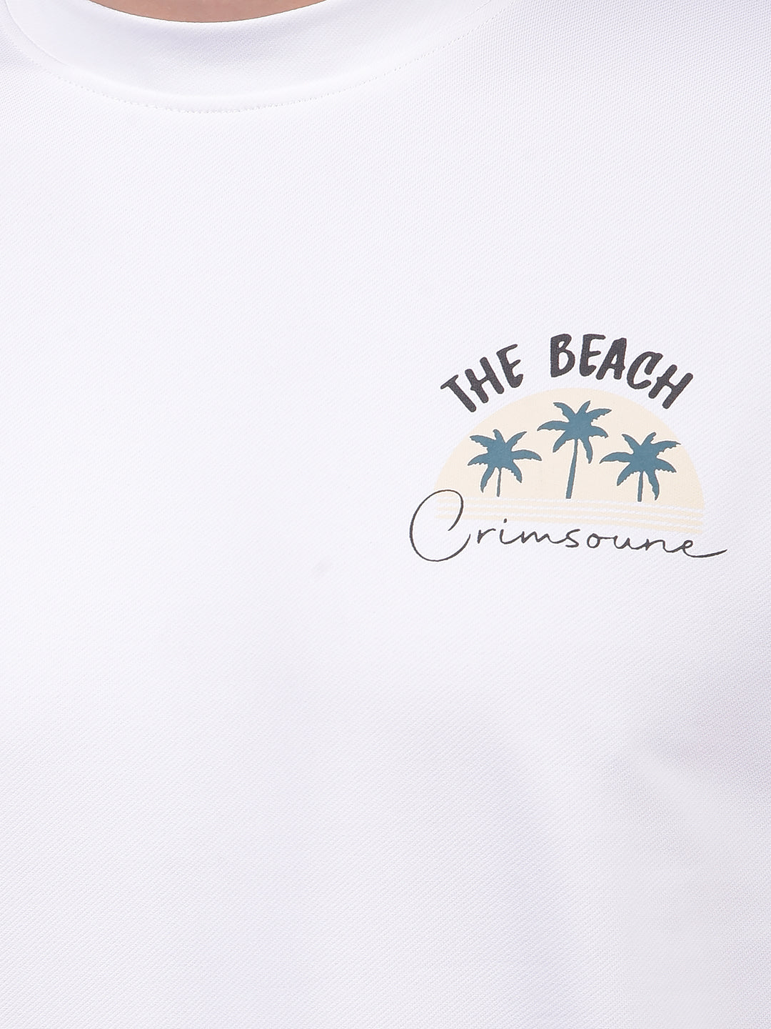 White Graphic Print T-Shirt-Men T-Shirts-Crimsoune Club