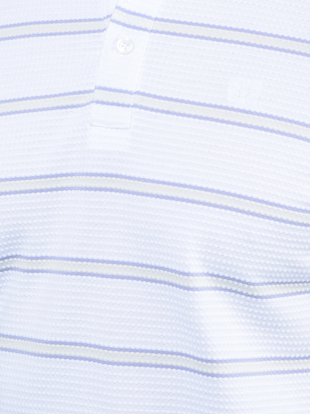 White Horizontal Stripes Polo-Neck T-Shirt-Men T-Shirts-Crimsoune Club