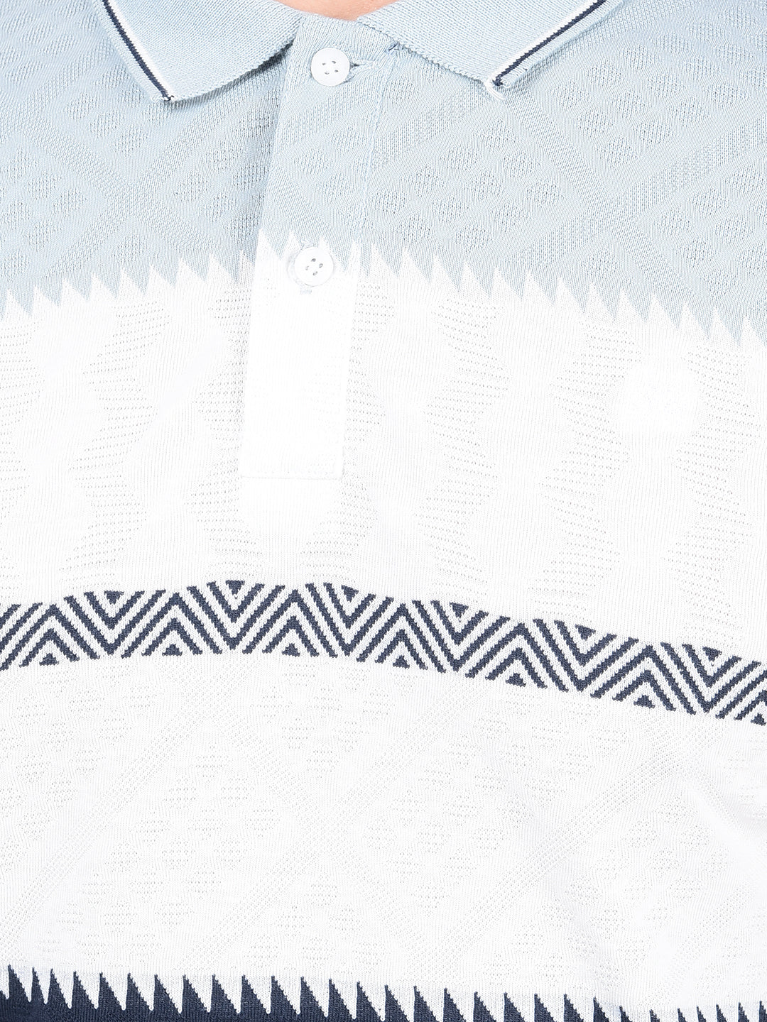 Blue Horizontal Stripes Polo Neck T-Shirt-Men T-Shirts-Crimsoune Club