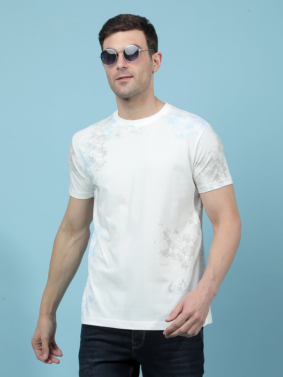White Printed T-Shirt-Men T-Shirts-Crimsoune Club