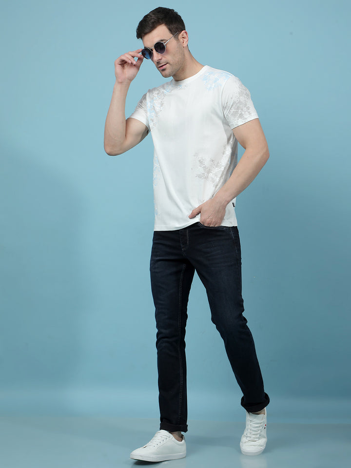 White Printed T-Shirt-Men T-Shirts-Crimsoune Club