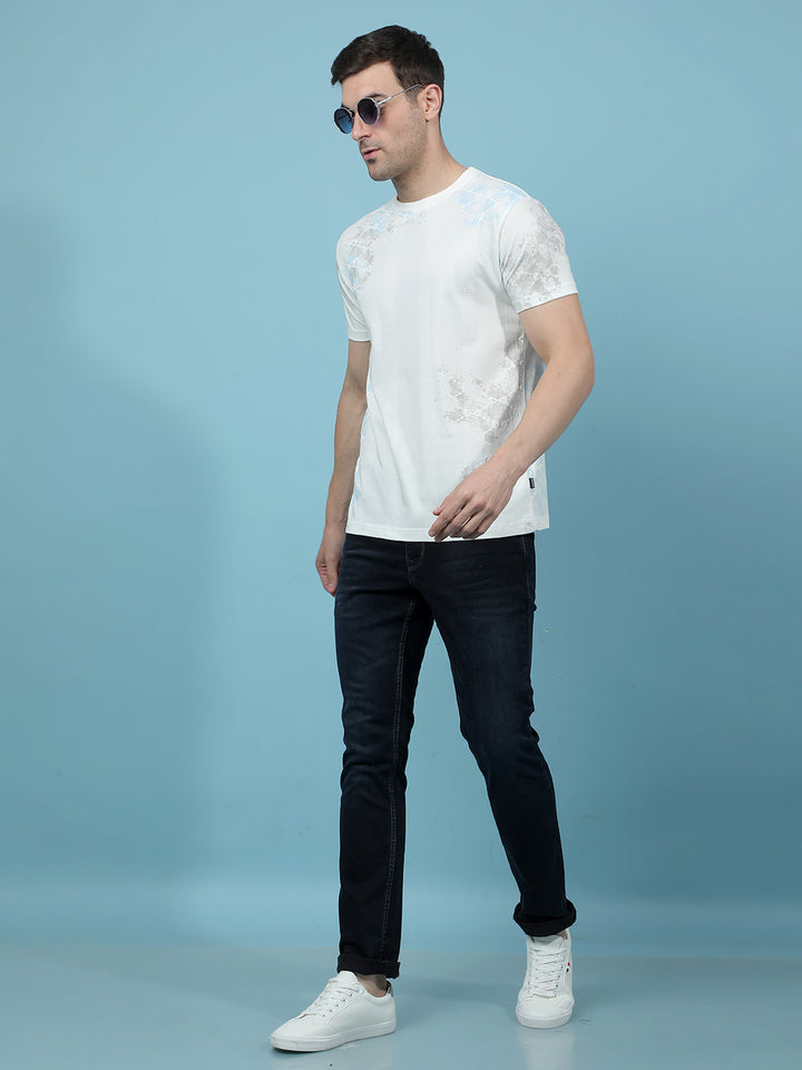 White Printed T-Shirt-Men T-Shirts-Crimsoune Club