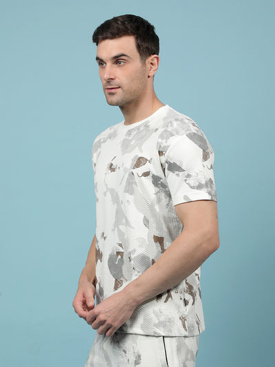 White Printed T-Shirt-Men T-Shirts-Crimsoune Club