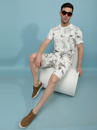 White Printed Shorts-Men Shorts-Crimsoune Club