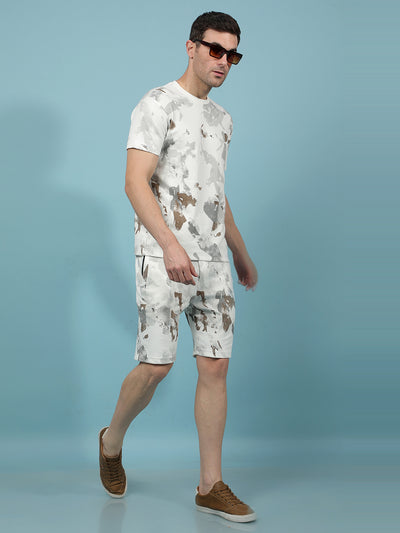 White Printed Shorts-Men Shorts-Crimsoune Club