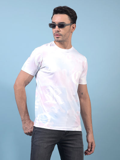 Men's Pink Printed T-Shirt-Men T-Shirts-Crimsoune Club