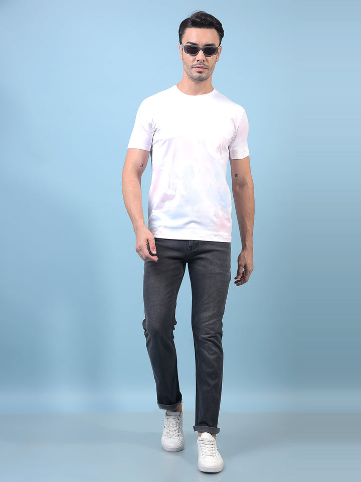Men's Pink Printed T-Shirt-Men T-Shirts-Crimsoune Club