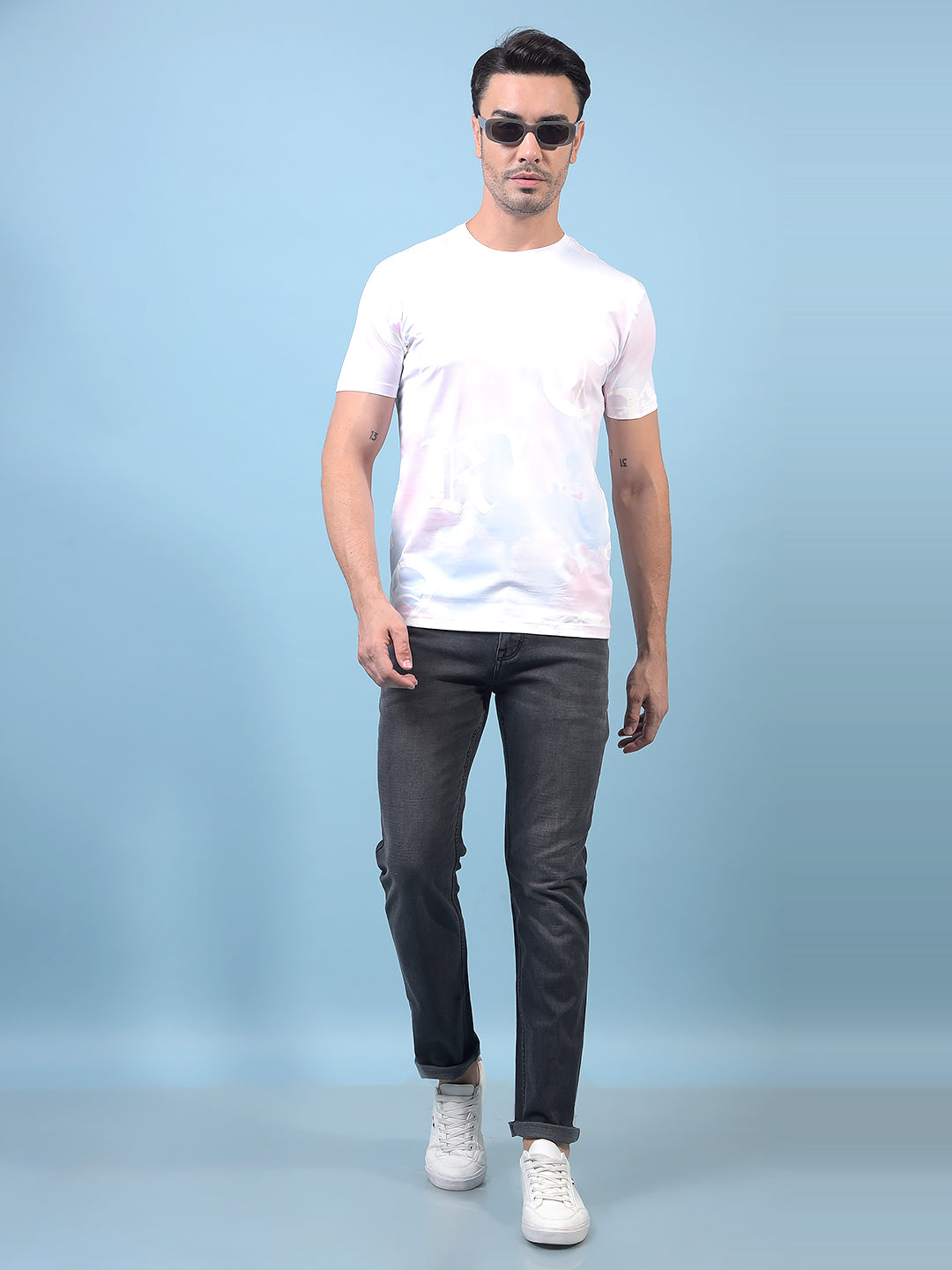 Men's Pink Printed T-Shirt-Men T-Shirts-Crimsoune Club