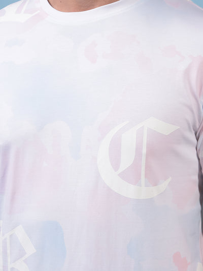 Men's Pink Printed T-Shirt-Men T-Shirts-Crimsoune Club