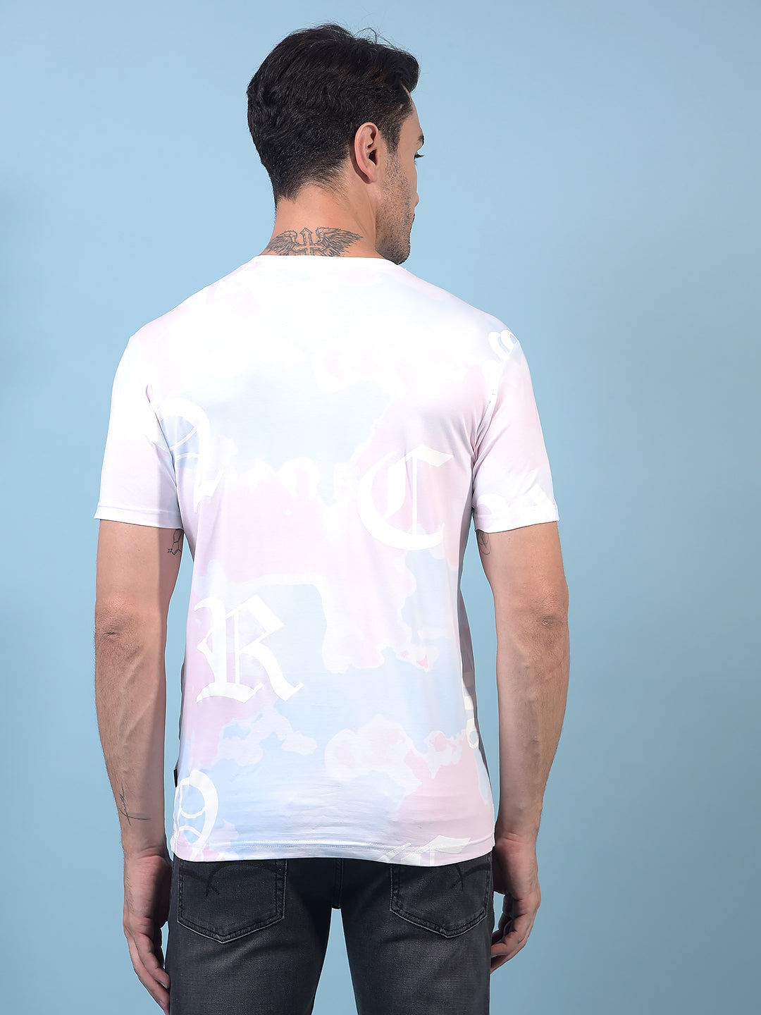 Men's Pink Printed T-Shirt-Men T-Shirts-Crimsoune Club