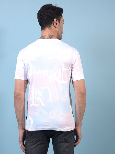 Men's Pink Printed T-Shirt-Men T-Shirts-Crimsoune Club