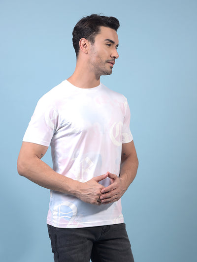 Men's Pink Printed T-Shirt-Men T-Shirts-Crimsoune Club
