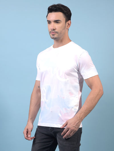 Men's Pink Printed T-Shirt-Men T-Shirts-Crimsoune Club