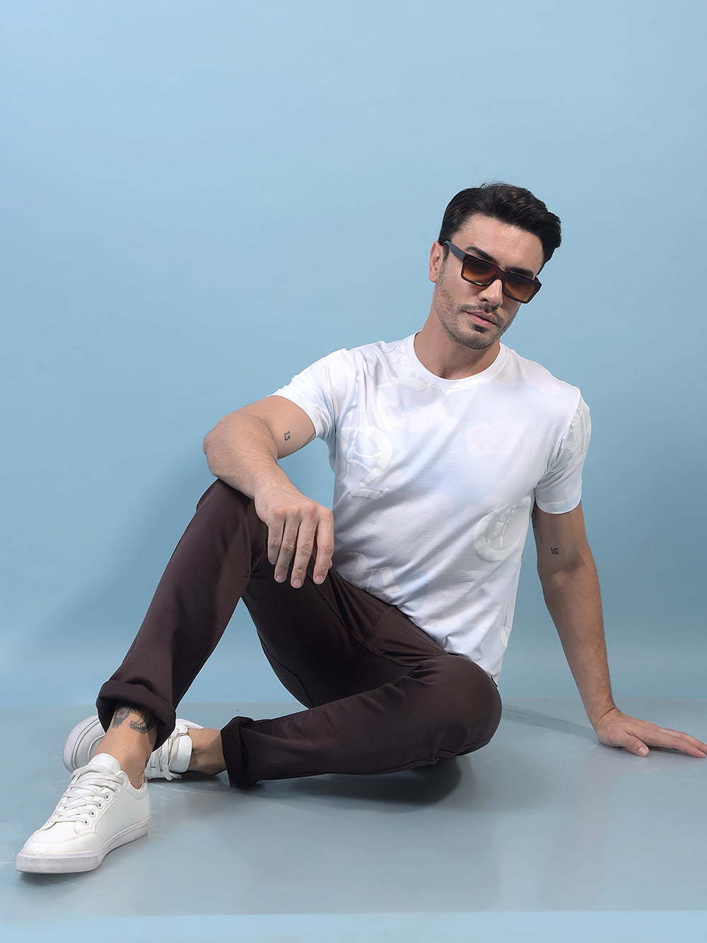 Men's Green Printed T-Shirt-Men T-Shirts-Crimsoune Club