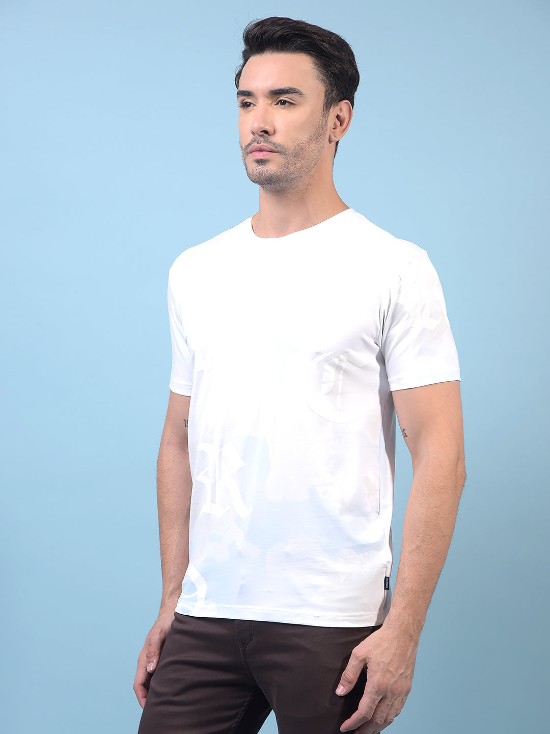 Men's Green Printed T-Shirt-Men T-Shirts-Crimsoune Club