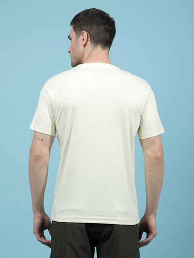 Cream Embellished T-Shirt-Men T-Shirts-Crimsoune Club