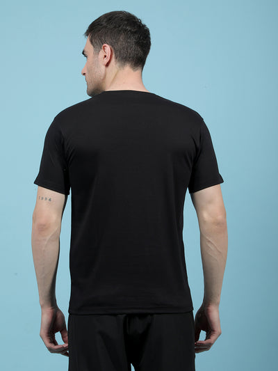 Black Embellished T-Shirt-Men T-Shirts-Crimsoune Club