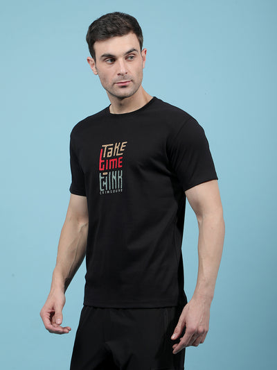 Black Embellished T-Shirt-Men T-Shirts-Crimsoune Club