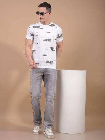 White Printed T-Shirt-Men T-Shirts-Crimsoune Club