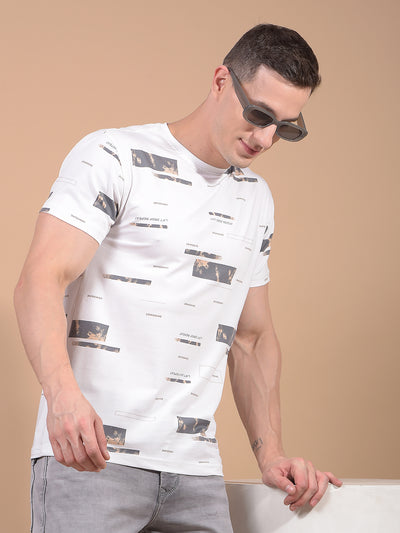 White Printed T-Shirt-Men T-Shirts-Crimsoune Club
