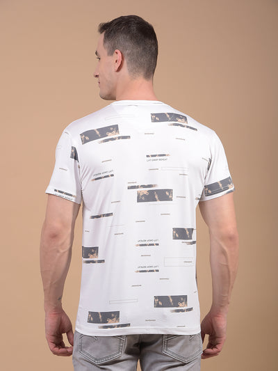 White Printed T-Shirt-Men T-Shirts-Crimsoune Club