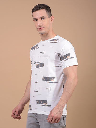 White Printed T-Shirt-Men T-Shirts-Crimsoune Club