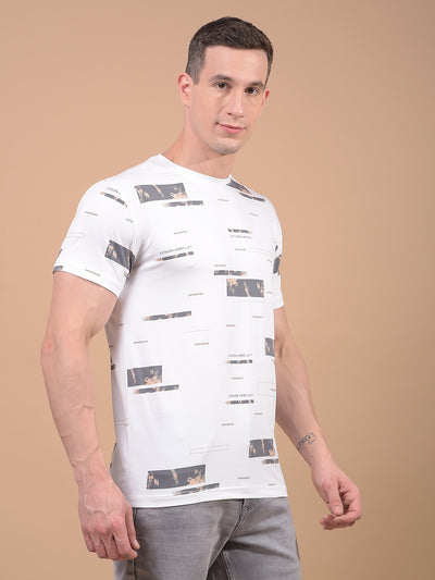 White Printed T-Shirt-Men T-Shirts-Crimsoune Club