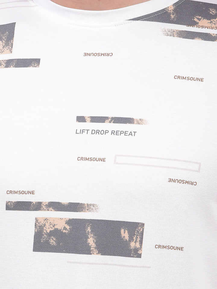 White Printed T-Shirt-Men T-Shirts-Crimsoune Club