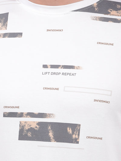 White Printed T-Shirt-Men T-Shirts-Crimsoune Club