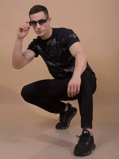 Black Printed T-Shirt-Men T-Shirts-Crimsoune Club