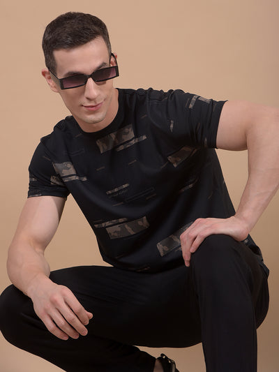 Black Printed T-Shirt-Men T-Shirts-Crimsoune Club