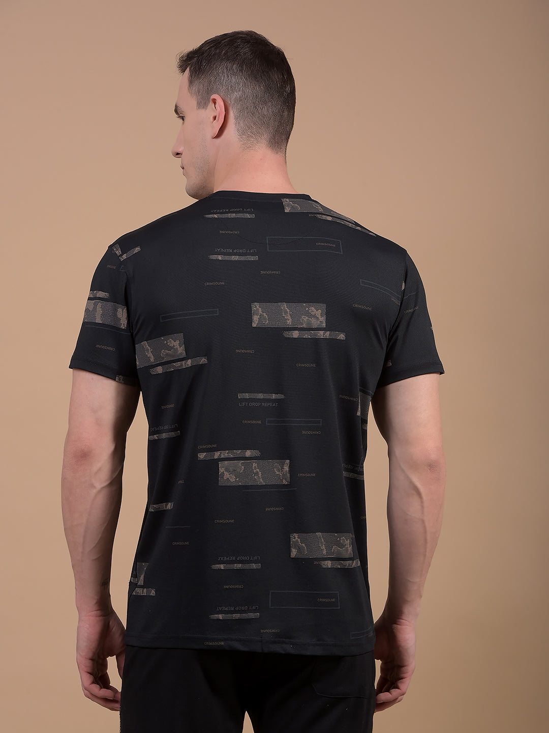 Black Printed T-Shirt-Men T-Shirts-Crimsoune Club