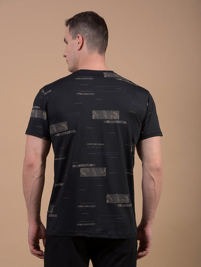 Black Printed T-Shirt-Men T-Shirts-Crimsoune Club