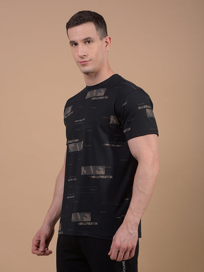 Black Printed T-Shirt-Men T-Shirts-Crimsoune Club