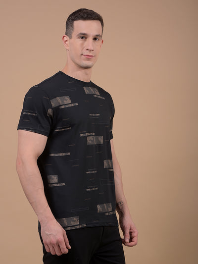Black Printed T-Shirt-Men T-Shirts-Crimsoune Club