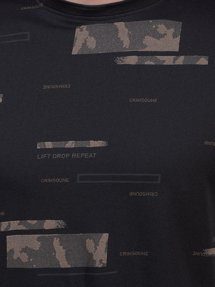 Black Printed T-Shirt-Men T-Shirts-Crimsoune Club