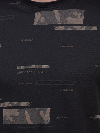 Black Printed T-Shirt-Men T-Shirts-Crimsoune Club