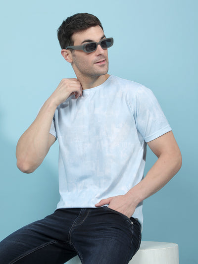 Blue Printed T-Shirt-Men T-Shirts-Crimsoune Club