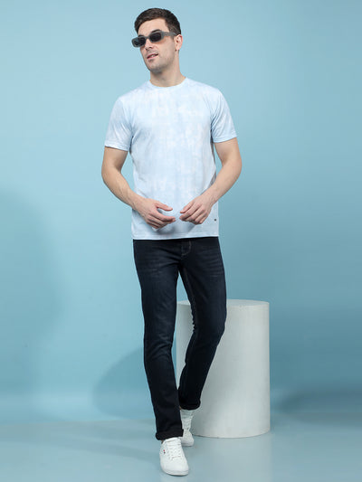 Blue Printed T-Shirt-Men T-Shirts-Crimsoune Club