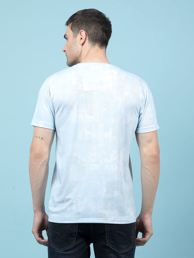 Blue Printed T-Shirt-Men T-Shirts-Crimsoune Club