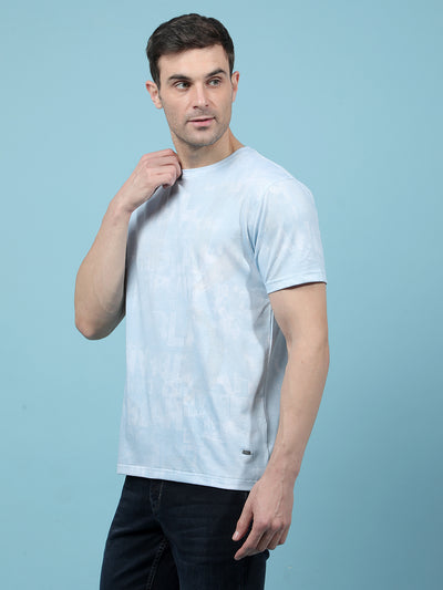 Blue Printed T-Shirt-Men T-Shirts-Crimsoune Club