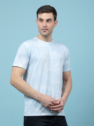 Blue Printed T-Shirt-Men T-Shirts-Crimsoune Club