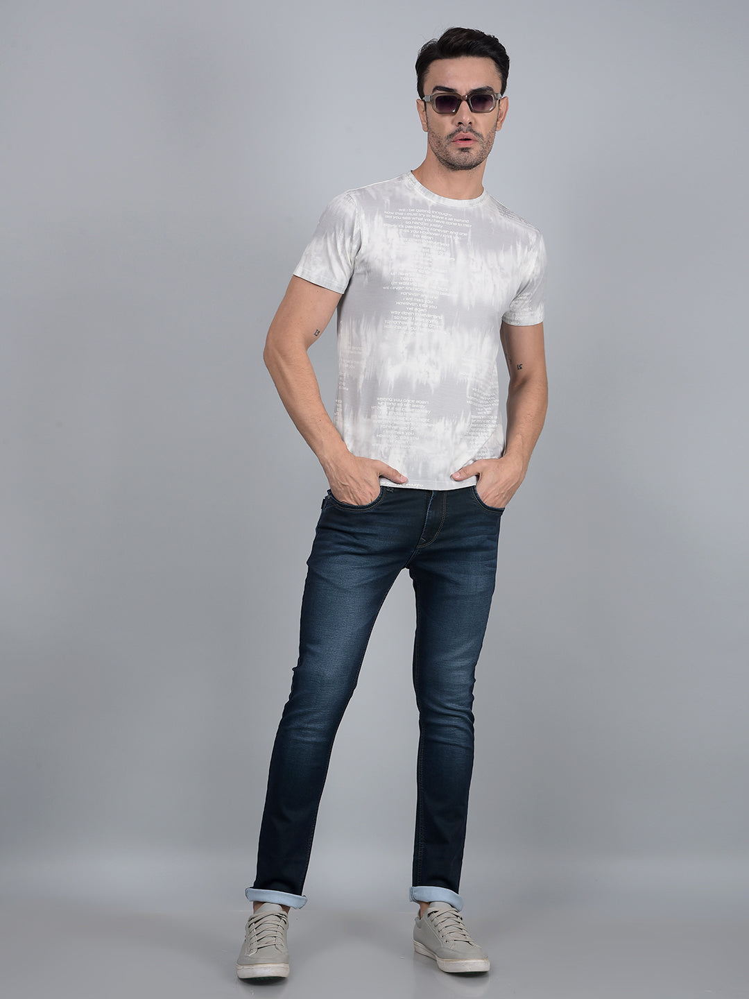 Grey Printed T-Shirt-Men T-Shirts-Crimsoune Club