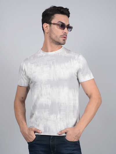 Grey Printed T-Shirt-Men T-Shirts-Crimsoune Club