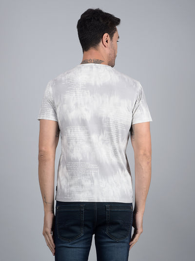 Grey Printed T-Shirt-Men T-Shirts-Crimsoune Club