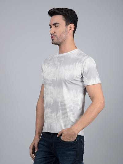 Grey Printed T-Shirt-Men T-Shirts-Crimsoune Club